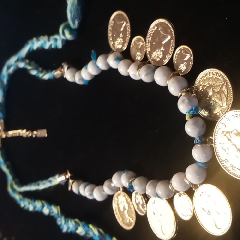 Inc. international concepts coin necklace howlite strung on braid